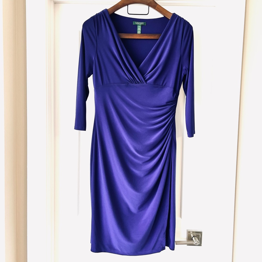 Ralph Lauren Purple Wrap Dress Size 14